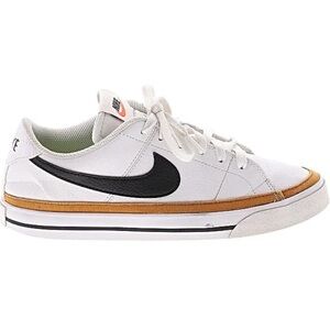 Nike low court White and Black leather Sneakers with Gold Trim size 7